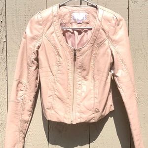 Pink leather jacket